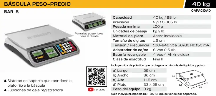 báscula peso-precio