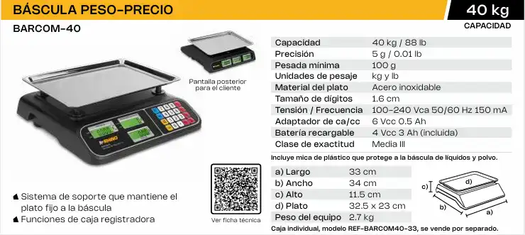 báscula peso-precio