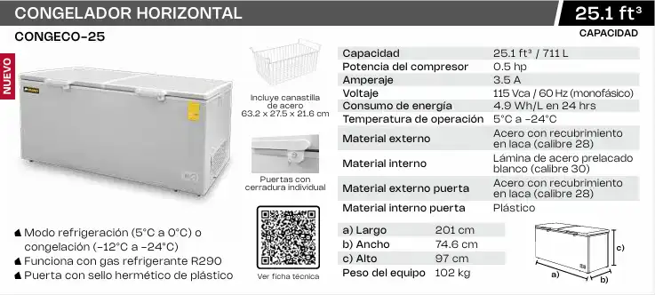 congelador Horizontal