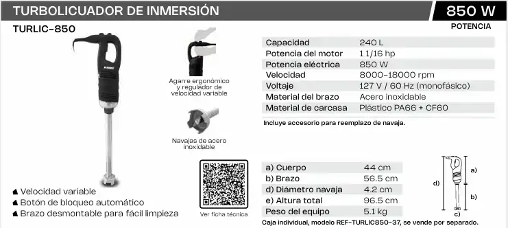 turbolicuador de inmersión